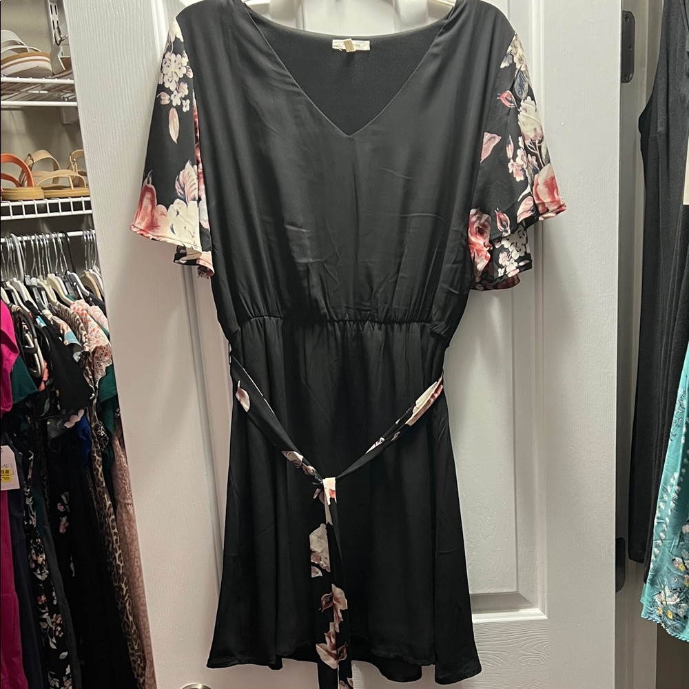 Maurices Black Floral Mini Dress